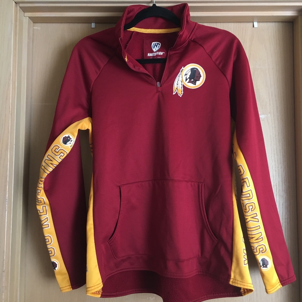 Redskins 1/4 Zip Womens Pull-Over Sweatshirt Sz L